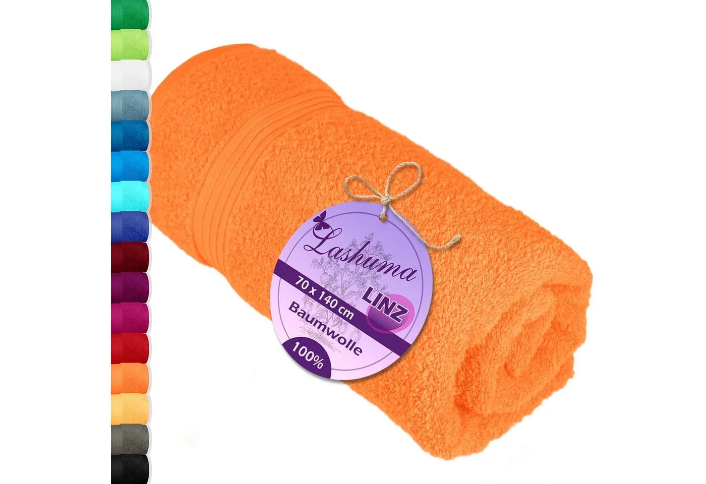 Lashuma Duschtuch Linz Frottee 70x140 cm Orange - Bild 2