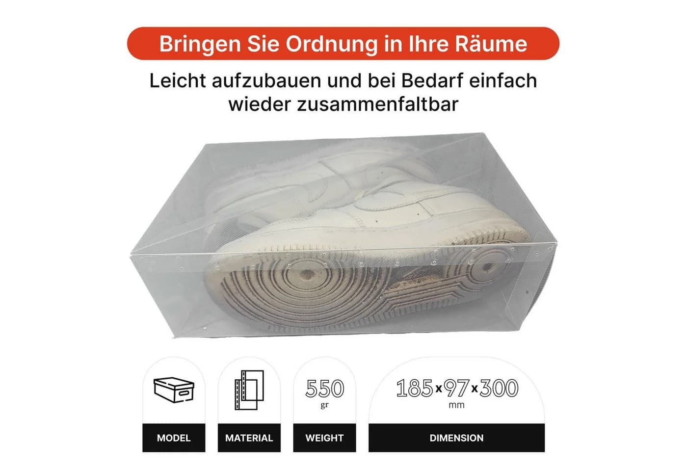 Dynasun Schuhbox PP368TC Transparent Stapelbar
