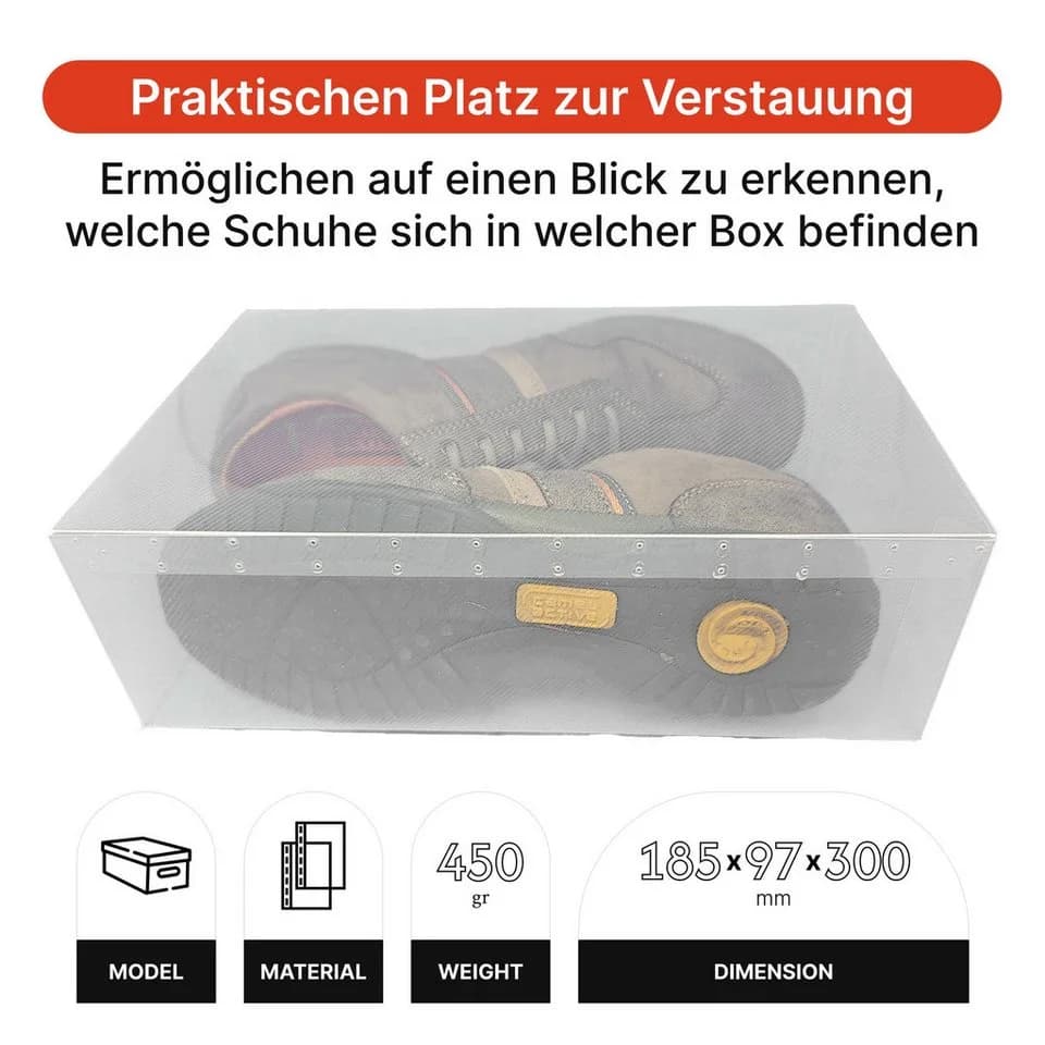 Dynasun Schuhaufbewahrungsbox PP368T Transparent Stapelbar