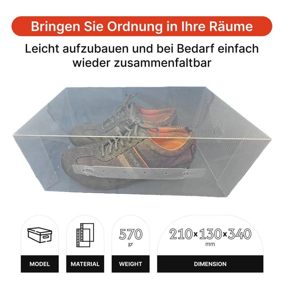 Dynasun Schuhbox PP368XXL Weiß mit Teiler-System