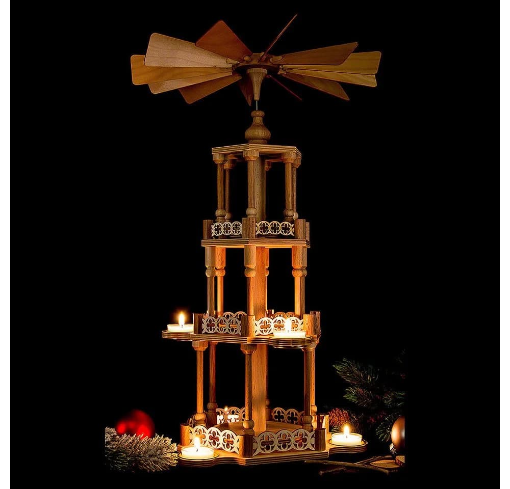 Weihnachtspyramide aus Holz im Stil des Erzgebirges - Bild 3