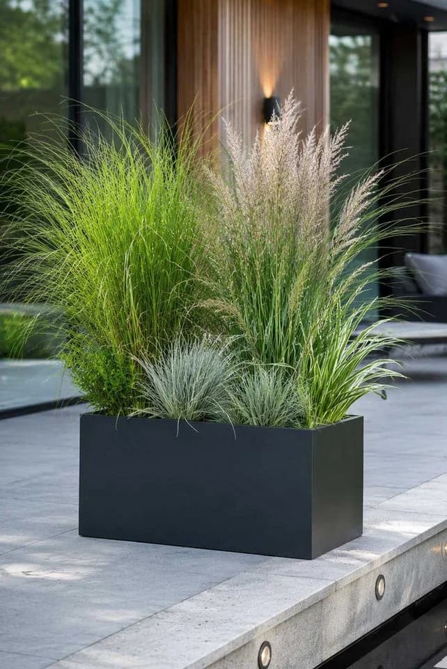 VIVANNO Pflanzkübel MAXI Fiberglas Anthrazit Matt