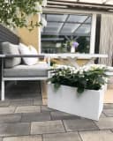 VIVANNO Pflanzkübel Fiberglas MAXI Kasten Weiß Matt Bild 1