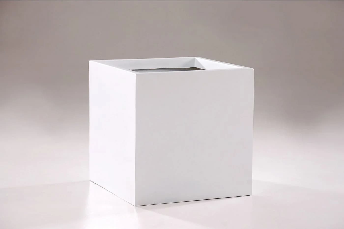 VIVANNO Pflanzkübel Fiberglas BLOCK Würfel Weiß Matt - Bild 5