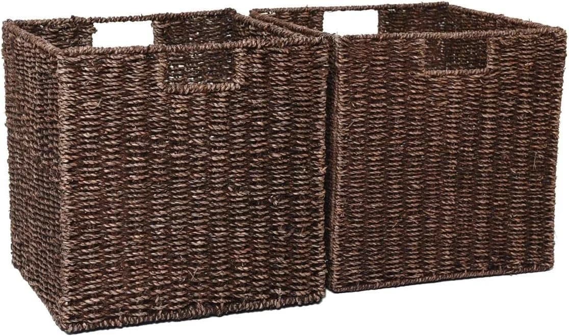 VIVANNO Regalkorb Seegras Rechteckig Braun Set 2 St - Bild 2