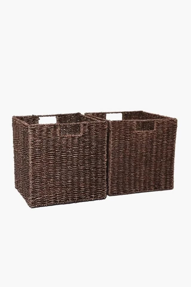VIVANNO Regalkorb Seegras Rechteckig Braun Set 2 St - Bild 4