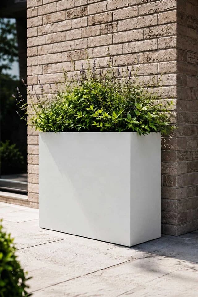 VIVANNO Pflanzkübel ELEMENTO Weiß Matt Fiberglas