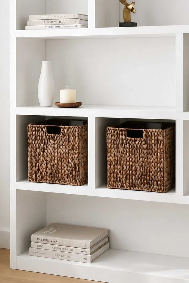 VIVANNO Regalkorb Wasserhyazinthe Set 2 St Braun Geflochten