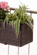 VIVANNO Balkonkasten Polyrattan Bicolor Braun Bild 5