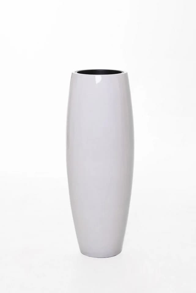VIVANNO Bodenvase MAGNUM Rund Weiß Hochglanz Fiberglas