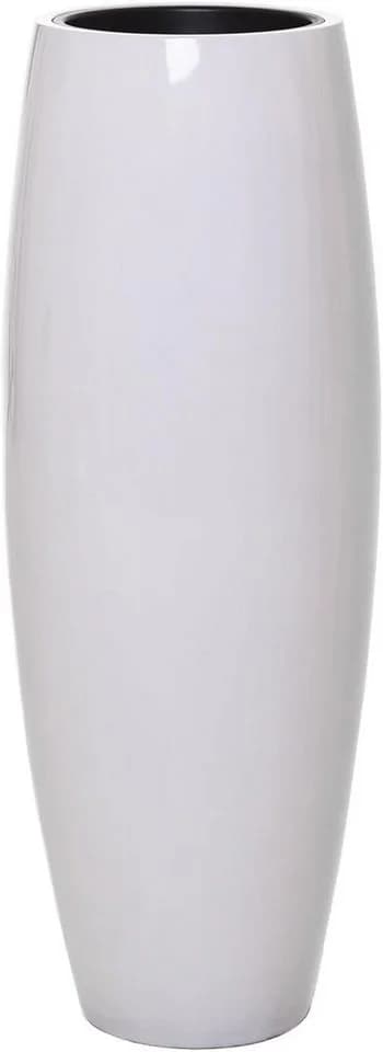 VIVANNO Bodenvase MAGNUM Rund Weiß Hochglanz Fiberglas - Bild 2