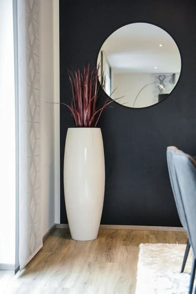 VIVANNO Bodenvase MAGNUM Rund Weiß Hochglanz Fiberglas - Bild 4