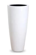 VIVANNO Pflanzkübel CITY Rund Hochglanzweiß Fiberglas Bild 4