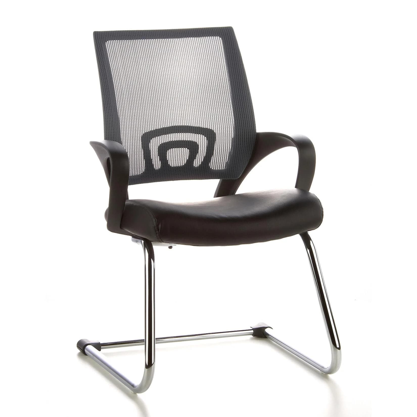 hjh OFFICE Freischwinger VISTO NET V Kunstleder/Netzstoff Armlehnen