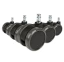 hjh OFFICE Stuhlrollen 5er Pack Hartboden 11mm/65mm Metall Kunststoff Schwarz Bild 2