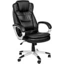 TECTAKE Chefsessel Bürostuhl Schwarz Kunstleder Ergonomisch Bild 1