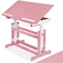 tectake Kinderschreibtisch Rosa Höhenverstellbar mit neigbarer Tischplatte Bild 3