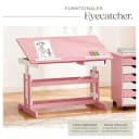 tectake Kinderschreibtisch Rosa Höhenverstellbar mit neigbarer Tischplatte Bild 5