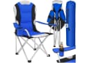 TECTAKE Campingstuhl Blau Gepolstert mit Getränkehalter & Tragetasche Bild 2