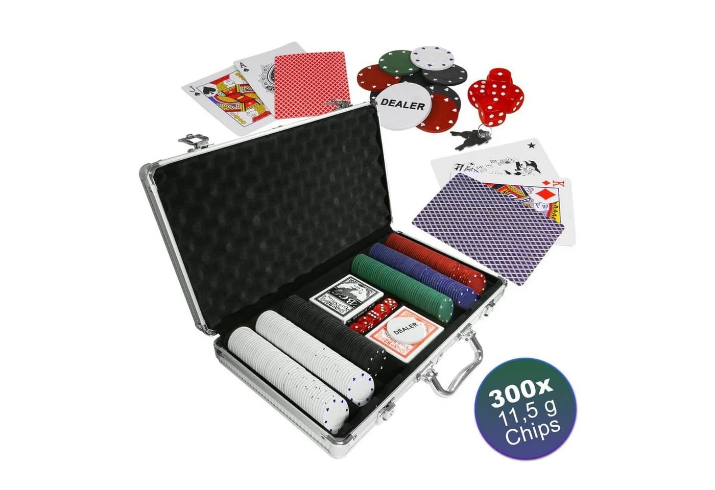 EAXUS Royal Flush Pokerkoffer 300 Chips Aluminium - Bild 2