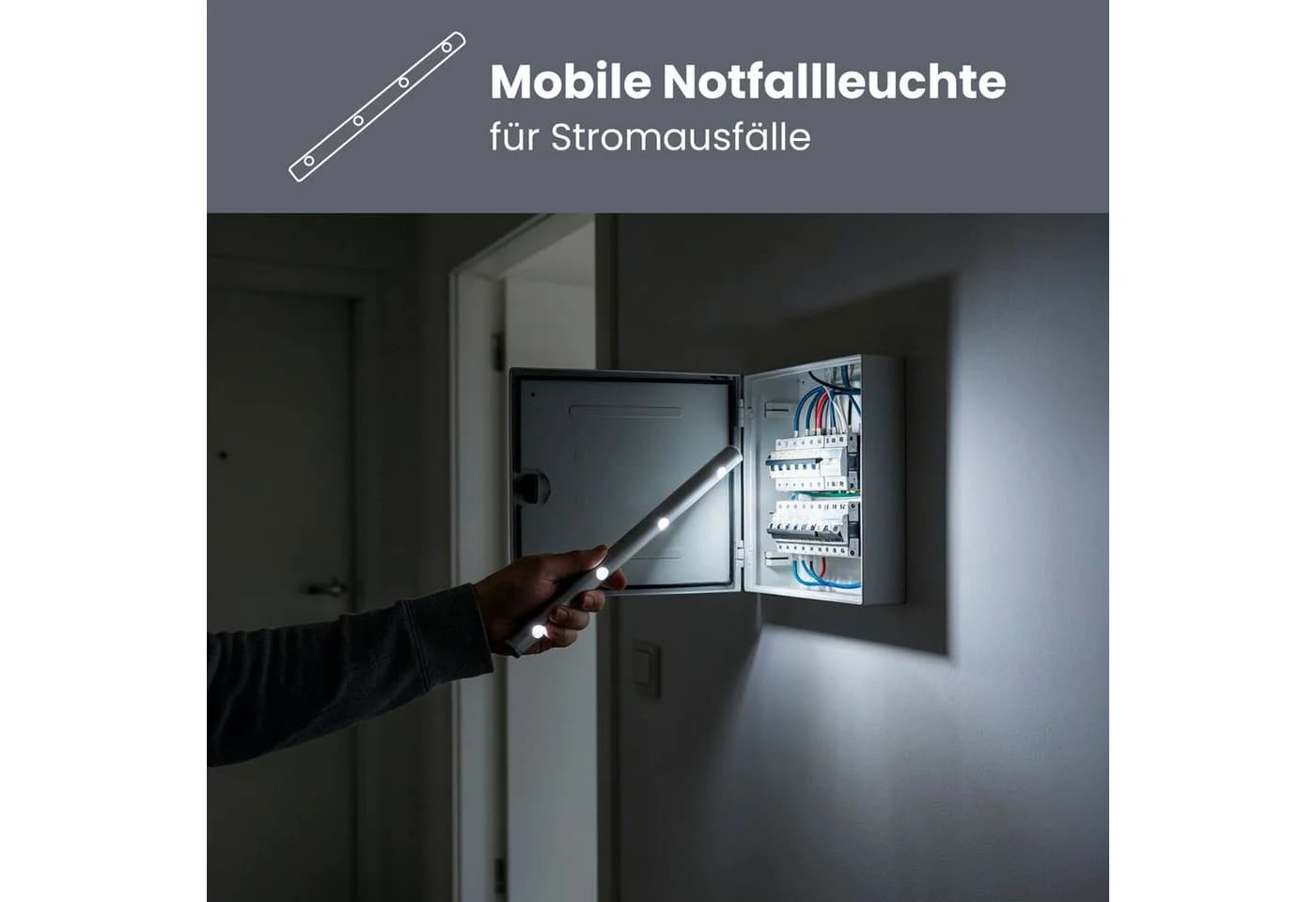 EAXUS LED Unterbauleuchte Silber Batteriebetrieben - Bild 3