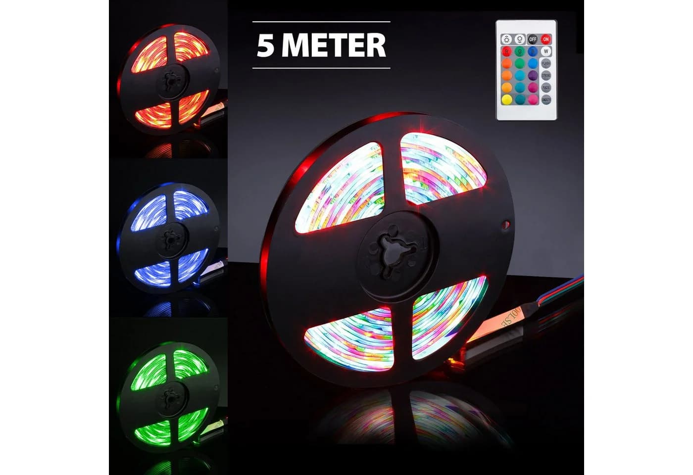 EAXUS LED Stripe IP65 Wasserfeste LED Lichterkette RGB Bunt Licht Band - Bild 2
