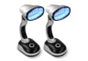 EAXUS LED Schreibtischlampe Kabellos Batteriebetrieben Schwenkbar Silber Schwarz Bild 2