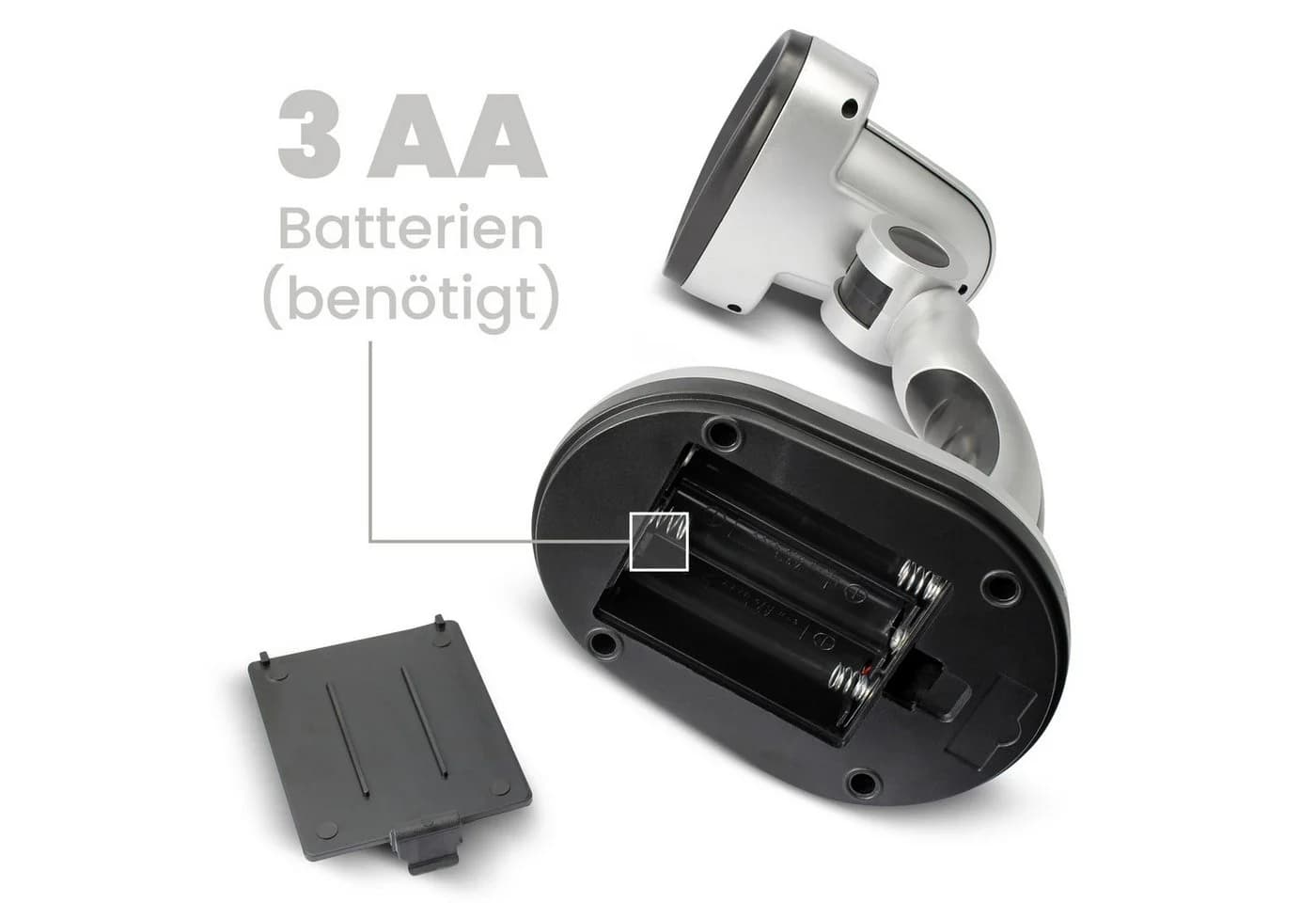 EAXUS LED Schreibtischlampe Kabellos Batteriebetrieben Schwenkbar Silber Schwarz - Bild 4