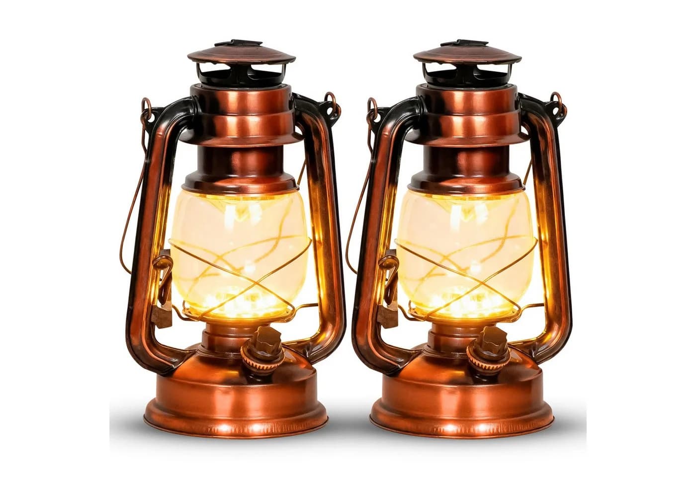 EAXUS LED Laterne Kupfer Retro Sturmlaterne Dimmbar - Bild 2