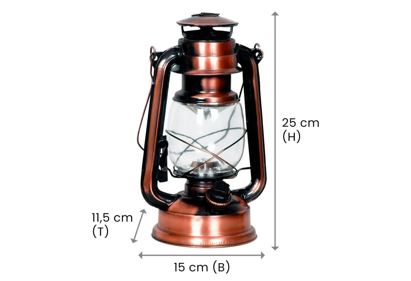 EAXUS LED Laterne Kupfer Retro Sturmlaterne Dimmbar - Bild 5