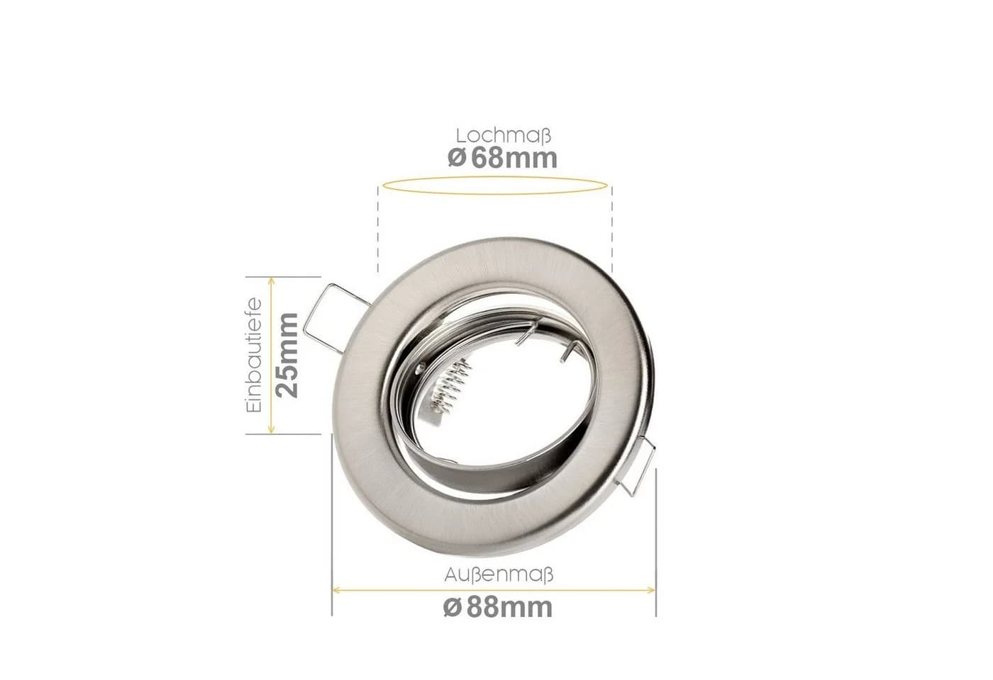 Sweet LED Deckenspot 10er Set GU10 Einbaustrahler rund chrom-gebürstet
