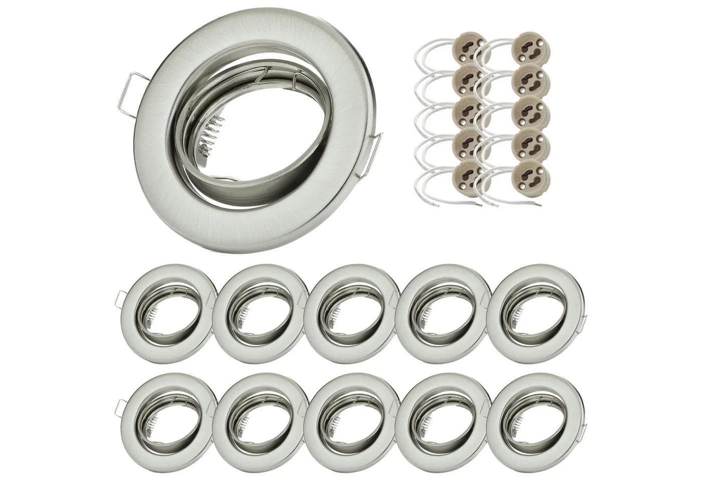 Sweet LED Deckenspot 10er Set GU10 Einbaustrahler rund chrom-gebürstet - Bild 2