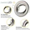 Sweet LED Deckenspot 10er Set GU10 Einbaustrahler rund chrom-gebürstet Bild 4