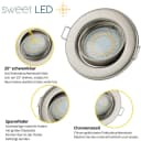 Sweet LED 12er Set Einbaustrahler rund schwenkbar chrom kaltweiß Bild 5