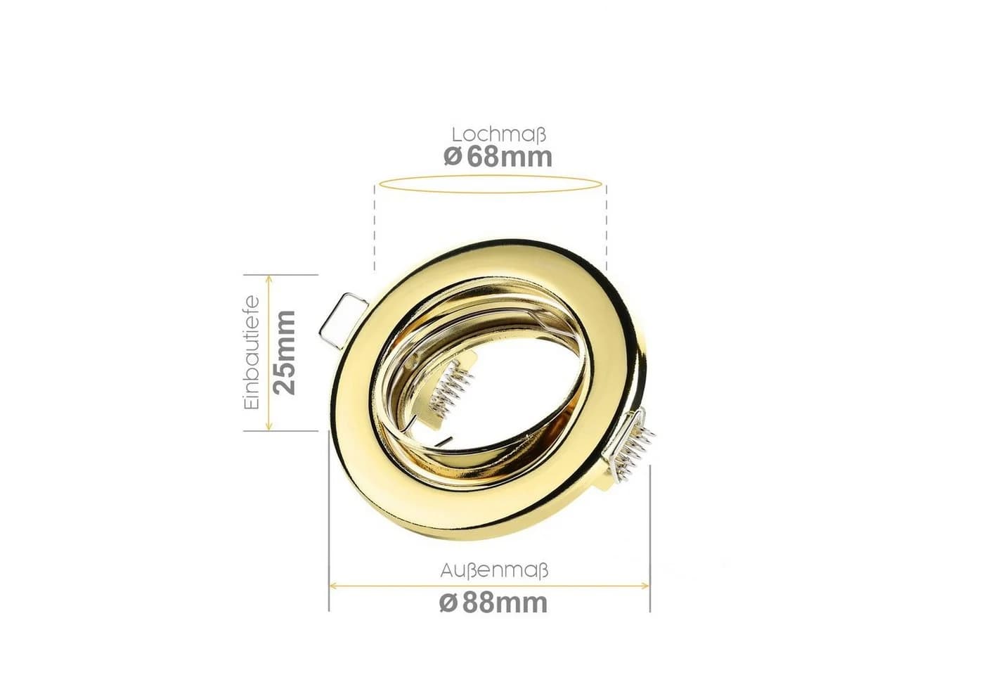 Sweet LED Deckenspot 10er Set GU10 schwenkbar Einbaustrahler Gold