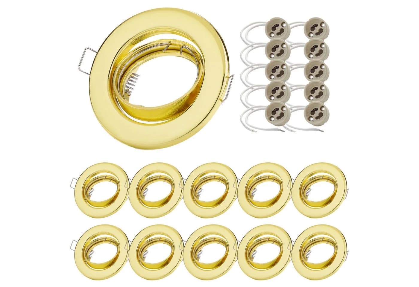 Sweet LED Deckenspot 10er Set GU10 schwenkbar Einbaustrahler Gold - Bild 2
