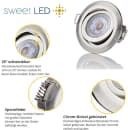 Sweet LED Einbaustrahler 6er Set 5W Chrom 3-Stufen dimmbar Bild 4