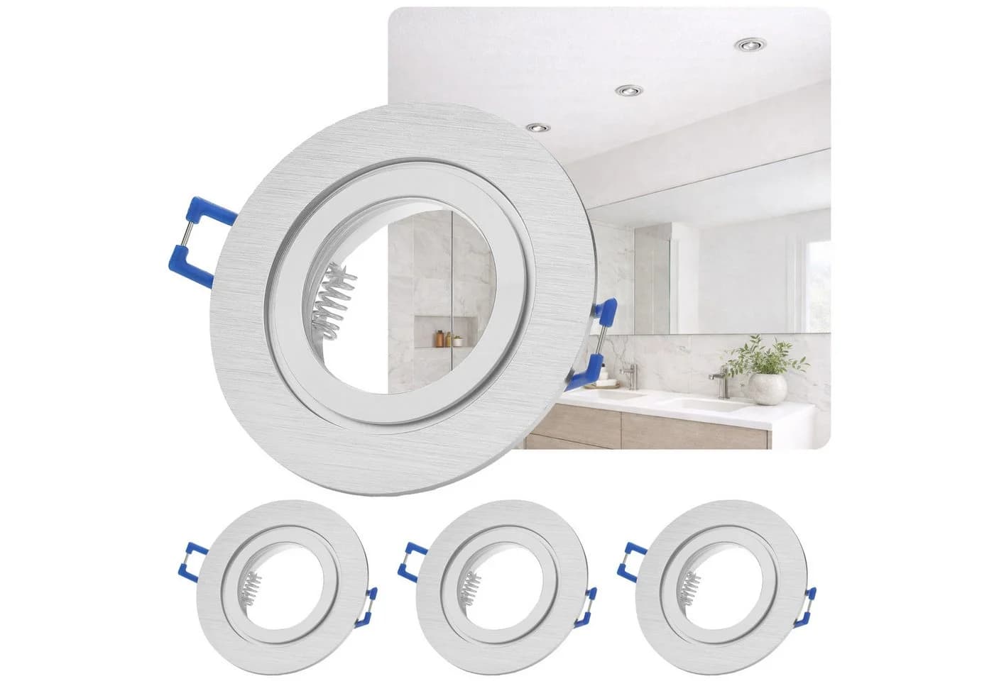Sweet LED Deckenspot 4er Set Aluminium Silber GU10 IP44 - Bild 2