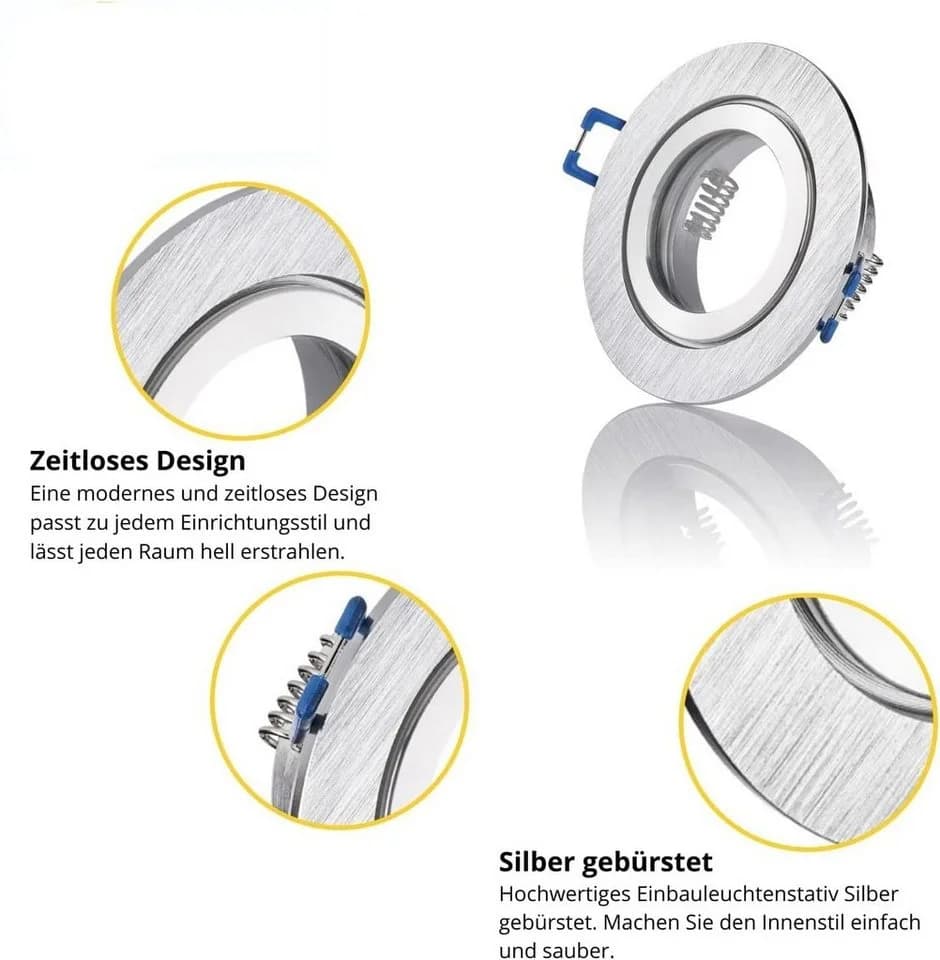 Sweet LED Deckenspot 4er Set Aluminium Silber GU10 IP44 - Bild 3