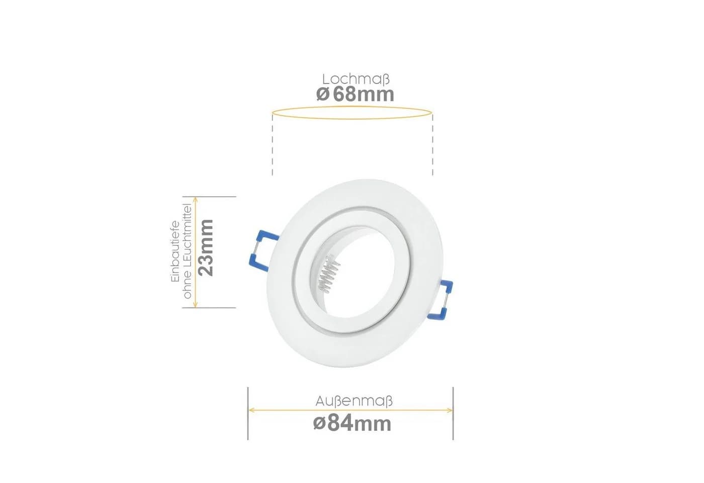 Sweet LED Deckenspot 4er Set IP44 Einbaustrahler GU10 Aluminium weiß matt