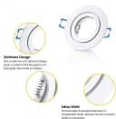 Sweet LED Deckenspot 4er Set IP44 Einbaustrahler GU10 Aluminium weiß matt Bild 3