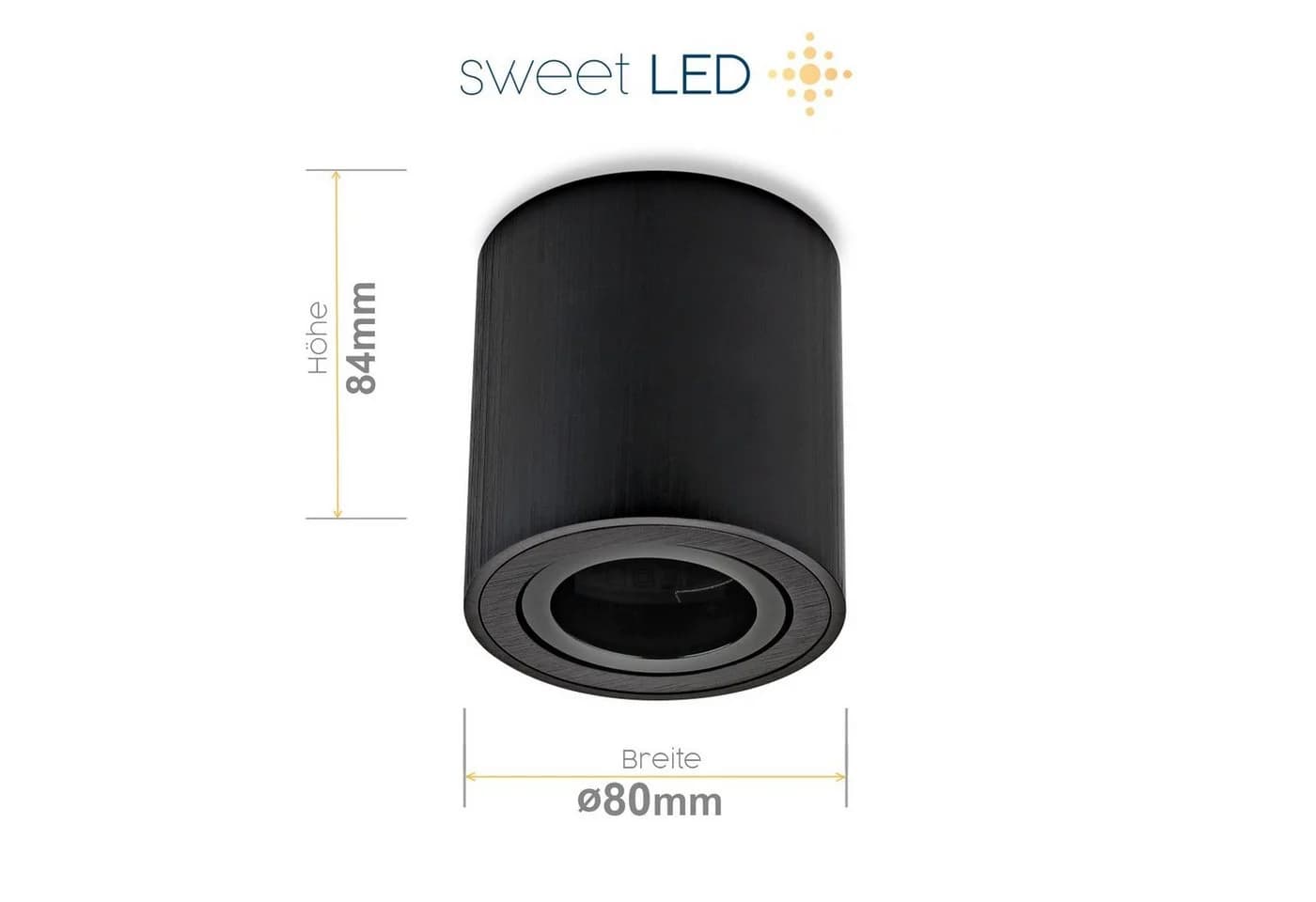 Sweet LED Deckenspot GU10 5W Schwarz Gebürstet Schwenkbar - Bild 5