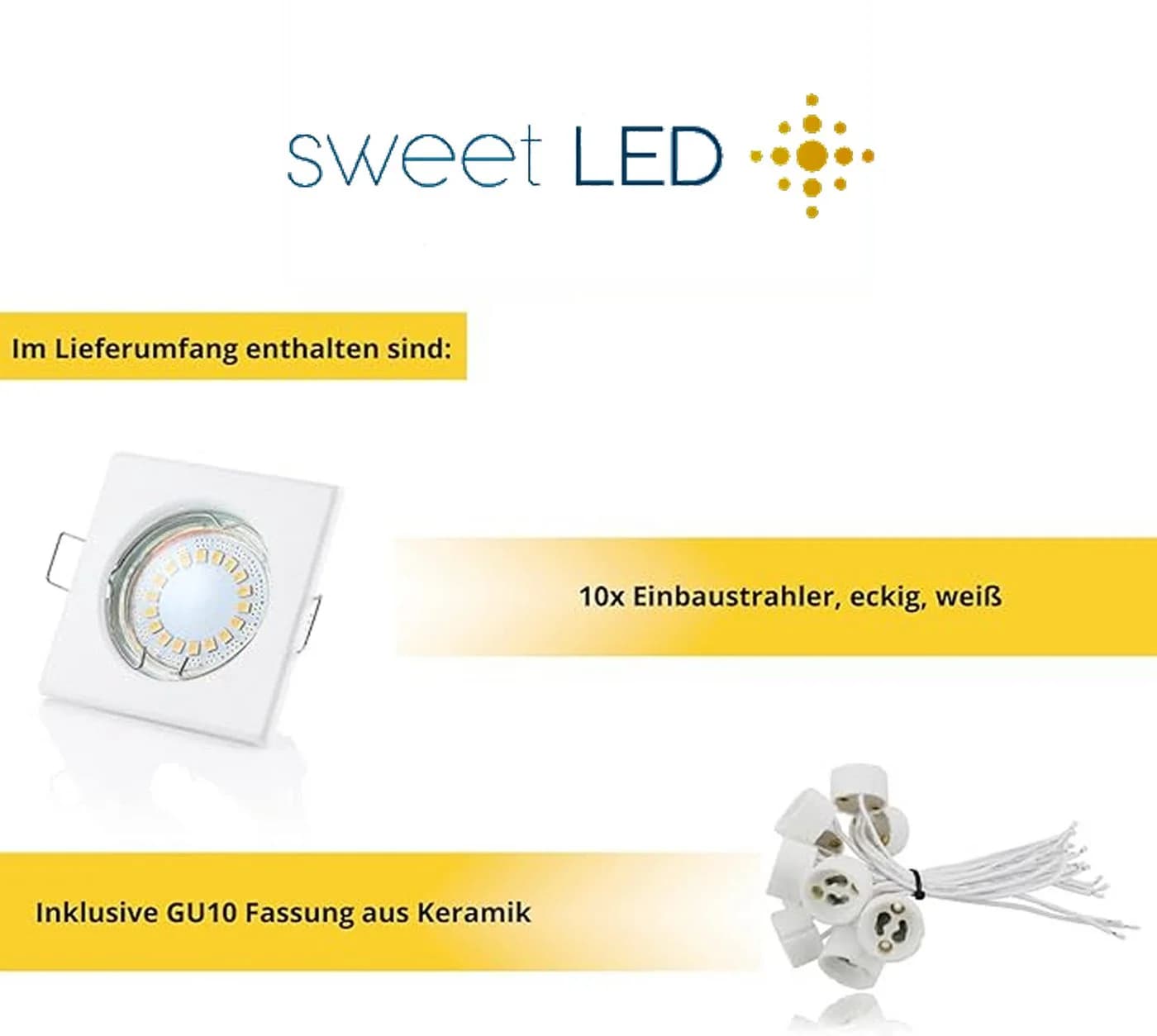 Sweet LED Einbaustrahler 10er Set GU10 5W weiß-matt - Bild 4