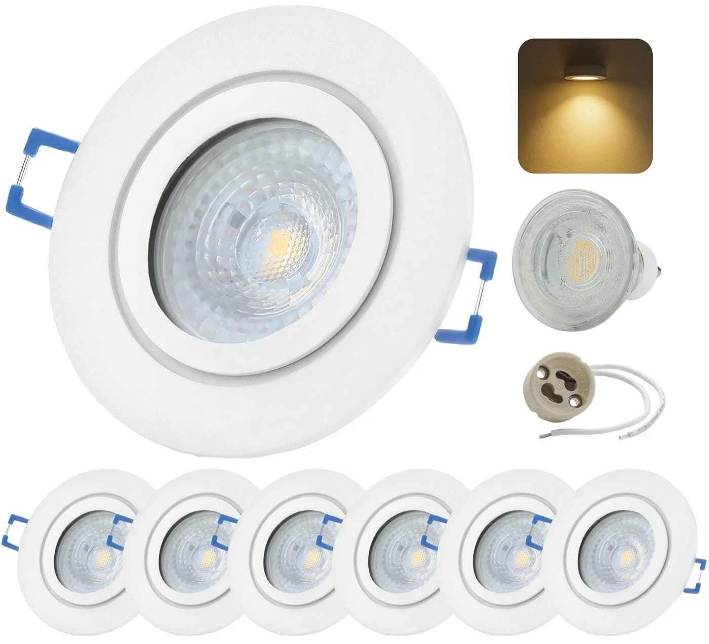 Sweet LED Einbaustrahler 6er Set IP44 GU10 7W 3000K Weiß Matt - Bild 2