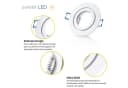 Sweet LED Einbaustrahler 6er Set IP44 GU10 7W 3000K Weiß Matt Bild 3