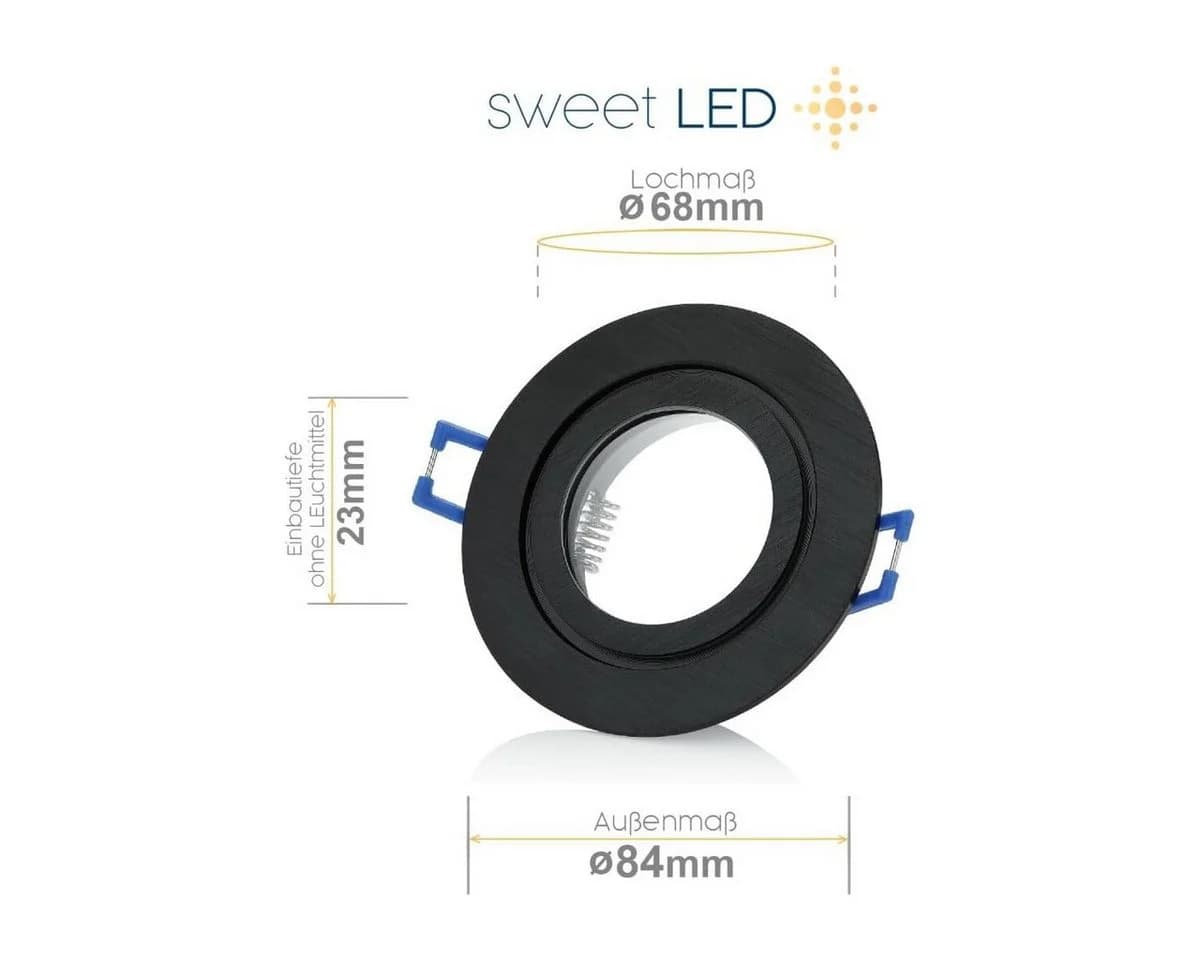 Sweet LED Einbaustrahler 6er Set IP44 Schwarz GU10 LED - Bild 1