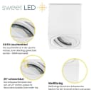 Sweet LED Deckenspots GU10 Aluminium Aufbauspot eckig 7W schwenkbar Warmweiß Bild 1
