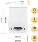 Sweet LED Deckenspots GU10 Aluminium Aufbauspot eckig 7W schwenkbar Warmweiß Bild 4