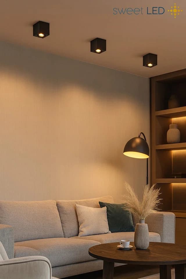 Sweet LED LED Deckenspot GU10 Aluminium Aufbauspot eckig 7W schwenkbar 230V Warmweiß - Bild 5