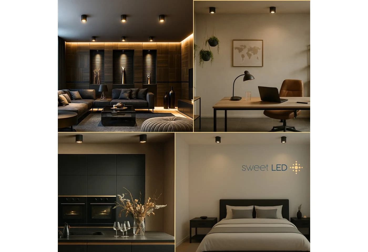 Sweet LED Deckenspot GU10 Dimmbar Schwarz Aluminium Warmweiß - Bild 5